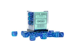 Chessex Gemini 12mm D6 Blue-Blue/light blue Luminary Dice Block (36 dice)