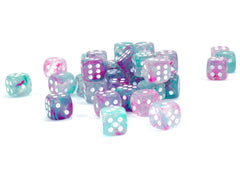 Chessex 12mm D6 Nebula Wisteria/White (Luminary Effect) Dice Block (36 dice)