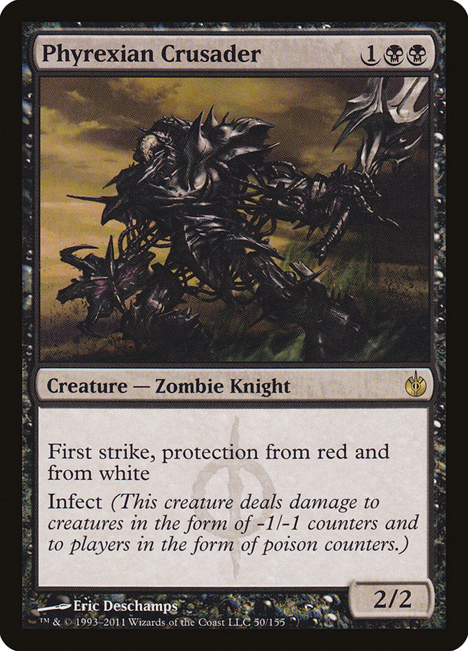 Card featuring a zombie knight creature with game text and artwork