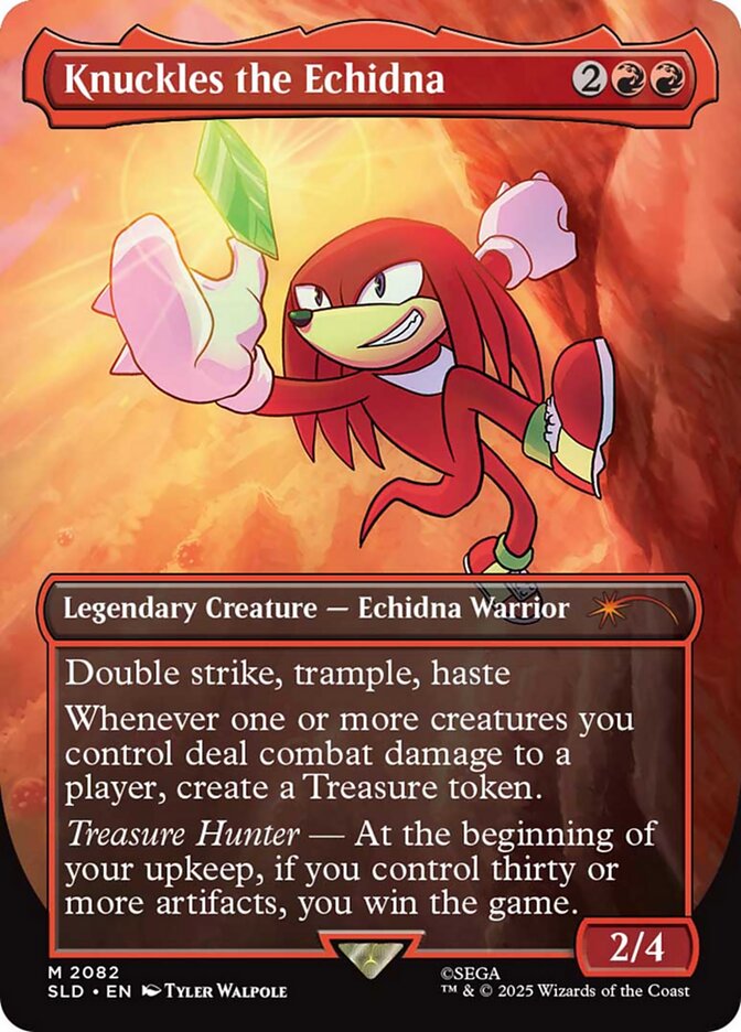 Knuckles the Echidna card from Sonic x MTG Secret Lair Drop.