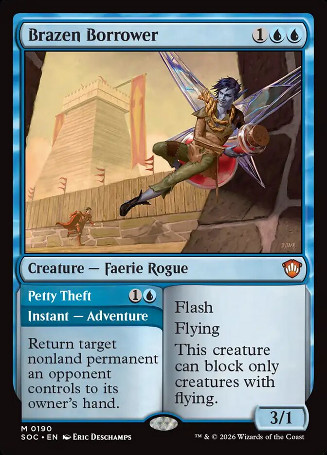 Card featuring a faerie rogue character with game text and artwork