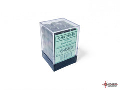 Chessex Opaque 12mm D6 Black/green Dice Block (36 dice)