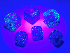 Chessex Gemini 12mm D6 Blue-Blue/light blue Luminary Dice Block (36 dice)