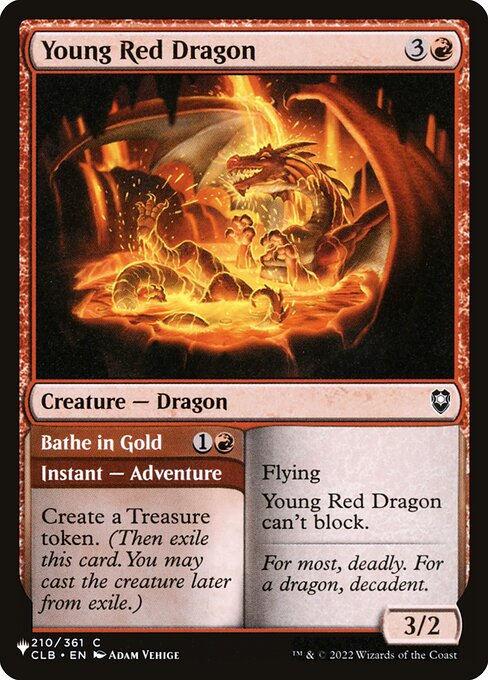 Young Red Dragon // Bathe in Gold - Nonfoil