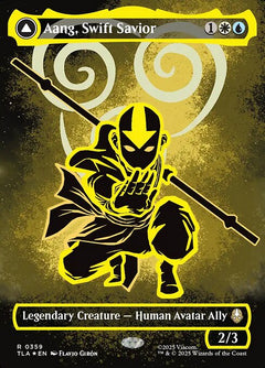 Aang, Swift Savior // Aang and La, Ocean's Fury (Borderless - Neon Ink)