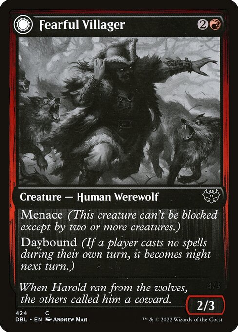 Fearful Villager // Fearsome Werewolf - Nonfoil