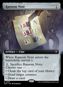 Ransom Note (Extended Art)
