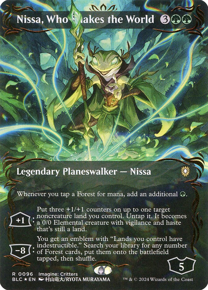 Nissa, Who Shakes the World (Borderless - Raised Foil)