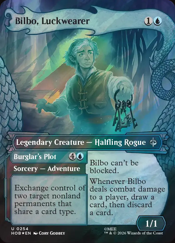 Bilbo, Luckwearer // Burglar's Plot (Dragon Hoard Showcase - Surge Foil)