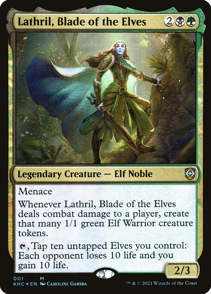Card featuring an elf character with fantasy elements and game text.