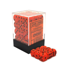 Chessex Opaque 12mm D6 Orange/black Dice Block (36 dice)