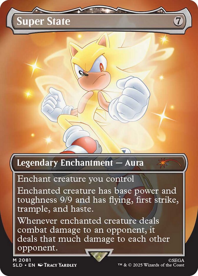 Trading card featuring a cartoon character with glowing effects and game text.