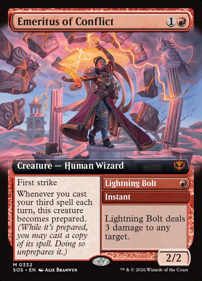 Emeritus of Conflict // Lightning Bolt (Extended Art)